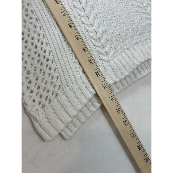 Madewell Cable-Knit Sweater in Antique Cream Women's Size Small Long Sleeve - Picture 4 of 7